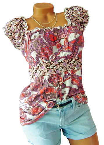 Paisley carmen top - carmen-top, t-shirt