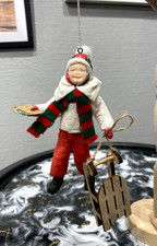 Watte Christbaumschmuck 069 - Handarbeit, Weihnachtsschmuck, Wattepuppe, Vintage