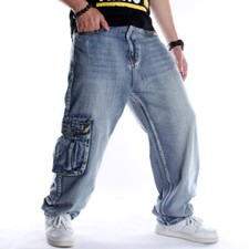 Herren Weites Bein Jeans Hip