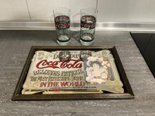 Coca - Cola Spiegelbild plus 2 Gläser 70er Jahre