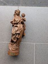 Holzschnitzerei MADONNA Maria mit Jesuskind Heiligenstatue Christus Handarbeit