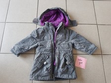 Baby Mädchen  3-in-1 Wintermantel mit Kapuze Fleecejacke Gr. 82 C&A grau / lila