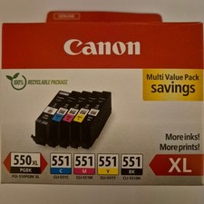 Orginale Canon Druckerpatronen 550 XL und 4 Stück 551