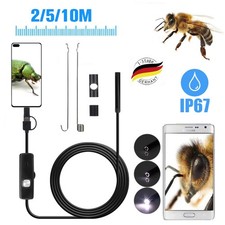 2/5/10M Industrie Endoskop HD Inspektionkamera 5,5 mm Kanalkamera Wasserdicht DE