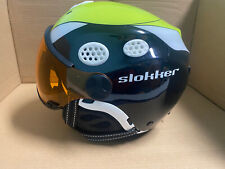 Slokker "JAKY" Kinder-Skihelm Gr. 48-51 (gelb-schwarz), mit orangenem Visier