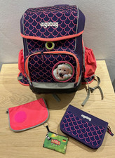 Ergobag Schulranzen Perlentauchbär mit Mäppchen und 10 Klettis  zum wechseln