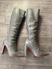 Stiefel Damen Leder Grau Größe 43/44