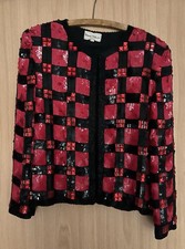 Vintage Jacke von Frank Usher , Seide mit Pailletten