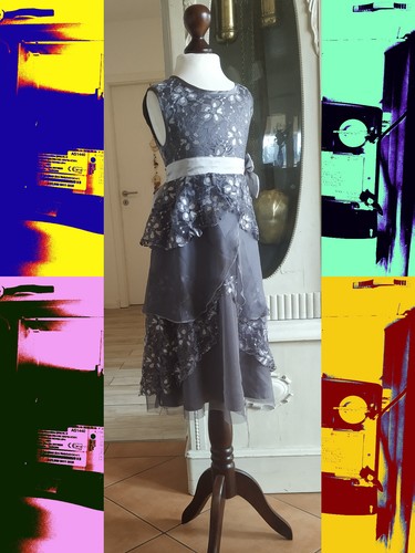 Kleid größe 128 lila mit - kleid,