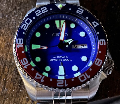 Seiko blue wave dial modded - dial,