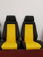 RECARO SITZE NAPPA LEDER SCHWARZ/GELB OPEL-VW KÄFER-T2-T3  OLDTIMER
