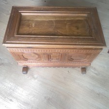 wunderschöne antike Eichentruhe, Aussteuer-Truhe Massive Eiche, 74/46/40