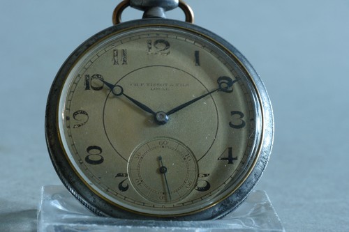 Tissot taschenuhr brüniertes - tissot, taschenuhr,