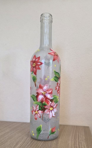 Handbemalte flasche mit - handbemalte, led-