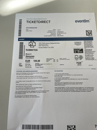 Sammlerticket rammstein - sammlerticket,