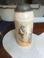 Alter Bierkrug 4 Liter mit Zinndeckel von 1896