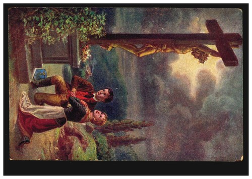 Artist postcard painting - , a