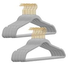 Samt Kleiderbügel Hellgrau