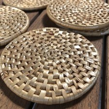 Vintage Glasuntersetzer aus Bast Set