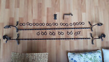 2 x 1 Meter Schmiedeeisen Stilgarnitur Ø 14mm schwarz Vorhang Gardinen Stange