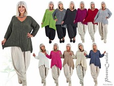 LAGENLOOK Italy Pullover Pulli Shirt Asymmetrie 42 44 46 48 50 52 L XL XXL XXXL