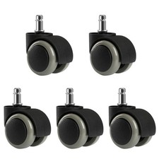 5X Hartbodenrollen Drehstuhlrollen 10mm / 50mm Bürostuhlrollen Rollenset für Bür