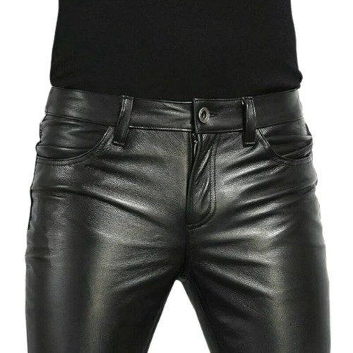 Herren kunstlederhose slim - kunstlederhose,
