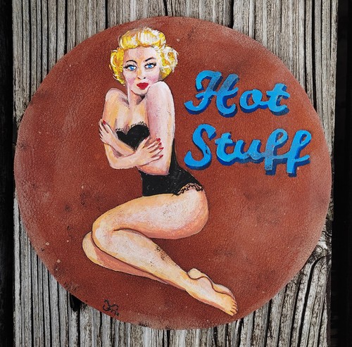 Handgemalter pin patch - pin, up