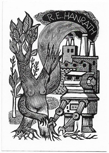 Lou strik exlibris - r., e