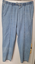 Jacques Lorant Herren Schlupfhose Jeans mit Gummizug hellblau Gr. 26 (52 kurz)