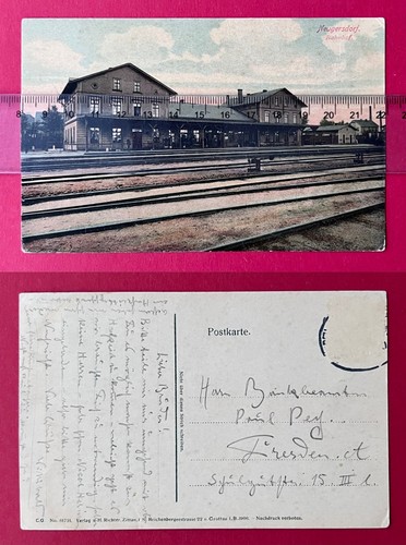 Neugersdorf 1906 bahnhof - ak,