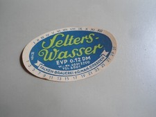 Altes Etikett Selterswasser  Falken-Brauerei Dresden