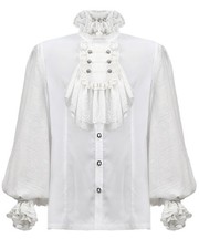 Punk Rave Herren Shirt Oberteil weiß Gothic Steampunk Hochzeit Regency Aristokrat