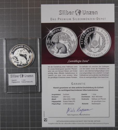 Treff dschibuti silber - 1,