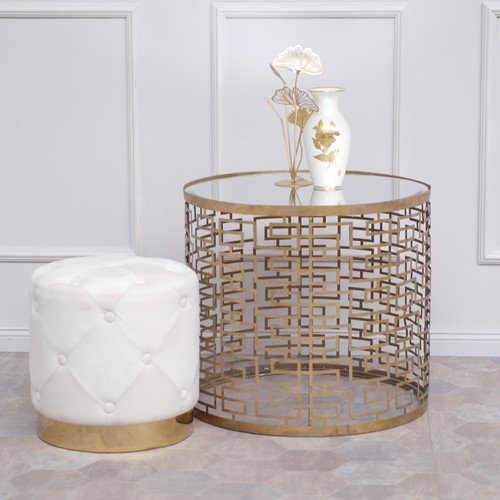 Beistelltisch gold rund art - gold,