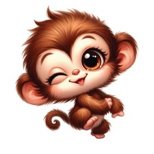 Cute Monkey Cartoon Baby