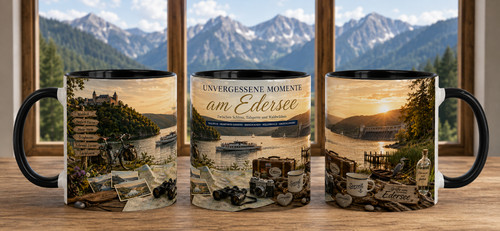 Edersee souvenir tasse schwarz - souvenir,