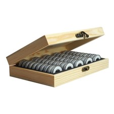 Feine Holz Münze Lagerung Box
