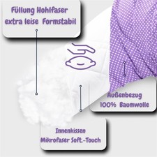 Stillkissen Seitenschläferkissen Schwangerschaftskissen Öko-Tex mit Faserbällche