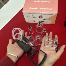 8pcs Cups Brustwarzen Brust Vergrößerung Vakuumpumpe Sauger Brustsauger S/M/L