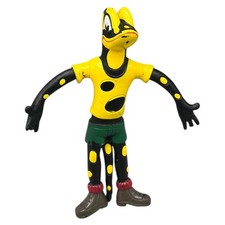 Salamander Werbefigur Lurchi Biegefigur Gecko Hose Schuhe 12cm Gelb Schwarz Vtg