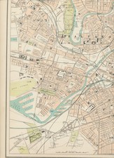 KARTE Platte 65 "Manchester & Salford" aus dem Royal Atlas of England & Wales