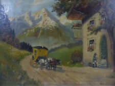 Straße mit Postkutsche in