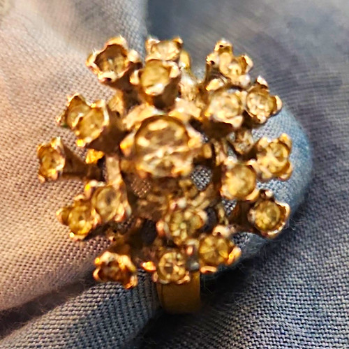 Gelbgold diamant cluster - ,