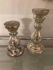 2 Kerzenständer Bauernsilber 21,5 cm und 16,5 cm