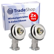 2x 9-Zahn 28mm Winkelgetriebe für Raptor, Helo, Berlan, Mastiff Motorsense