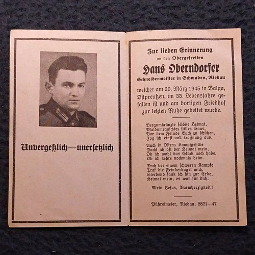 Sterbebild deathcard ww2 - deathcard,,
