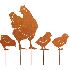 Gartenstecker Huhn Küken Rost