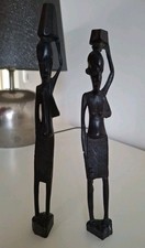 2 Holzfiguren Ebenholz Afrika
