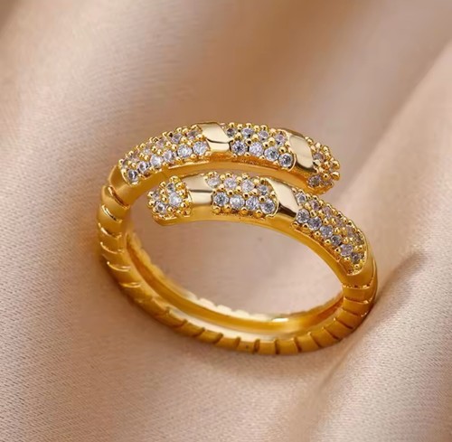 Vintage zirkon schlangen ring - vintage,